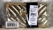 Nicole Miller Shoulder Bag Gold Quilted Logo Chain Strap Crossbody Purse New NWT