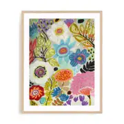 Artey | Secret Garden Floral I - Framed Print - Natural Frame - 70 x 90cm