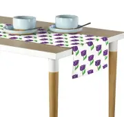 100% Milliken Polyester Spring Tulips Purple Table Runners 12"x72" or 14"x108"