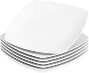 (6-Piece) - Malacasa, Series Julia, 9.5" Ivory White Square Porcelain Dinner Plate Set Christmas Flat Plate Set, Pack of 6 (23.5 23.5 2cm)