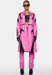 [Namilia] Pink Transformer Moto Coat