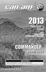 New Can-Am Commander 800R 1000 2013 Owners Operators Manual Paperback Free S&H