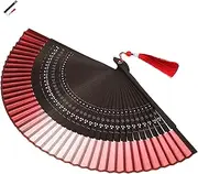 BIUDECO Retro Chinese Fan Bamboo Folding Hand Fan for Wedding Party Dance Tassel Vintage Style Decorative