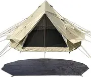 DANCHEL OUTDOOR B2 4/8 Person Portable Yurt Tent Glamping Tent with Sealed Stove Jack for Camping, Large 4 Season 300D Bell Tent Teepee Tent for Adults,13/16.4ft
