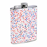 Patriotic Stars Em1 Flask 8oz Stainless Steel Hip Drinking Whiskey