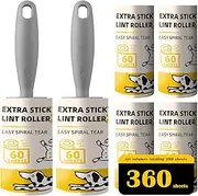 Lint Rollers for Pet Hair Extra Sticky 360 Sheets -Lint Roller for Clothes,Slant Tear Design,Convenient and Easy-to-Use Cat Dog Hair Remover,Sticky Rollers for Pet Hair
