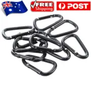 5/10X D Ring Shape Carabiner Spring Snap Key Chain Clip Hook Lock Outdoor Buckle