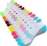 [Eallco] Womens Ankle Socks 6 Pairs Running Athletic Cushioned Sole Socks With Tab