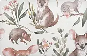 ODAWA Kangaroo and Koala with Flowers Doormats, 32x20 Durable Welcome Mat Absorbent Muddy Dirt Resist Welcome Door Mats