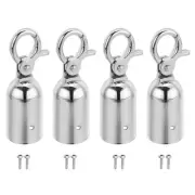 1.3"x3.9" Stanchion Rope End Stopper, 4 Pack Cord End Caps End Cap, Silver