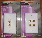 RCA Speaker Wall Plate 2-Terminal DT2SWP and 4-Terminal DT4SWP, Gold Plated