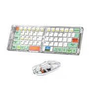 Wireless BT Foldable Keyboard and Mouse Combo,Ultra Slim, Rechargeable, Silen...