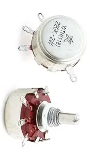 Aexit 2 (Control electrical) Pcs Carbon Composition Rotary Taper Potentiometer 4 Pins 220K (87ry852qf603) Ohm 2W