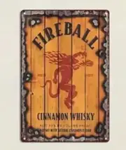 Fireball Cinnamon Whiskey Tin Sign