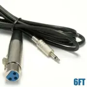 6FT XLR 3Pin Female to 3.5mm 1/8" Male Mono Audio Microphone Cable Mic Speaker
