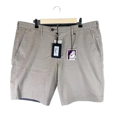 Ted Baker Men's Shorlid Slim Fit Geo Print Chino Shorts Blue Size 38R Khaki $139