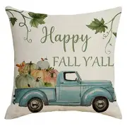 Fall Pillow Covers 18x18 Inch Linen Pillow Case for Sofa Couch Farmhouse