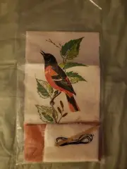 Woodchips Designs Baltimore Oriole Bird Puff Embroidery Kit