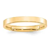 Solid 18K Yellow Gold 3mm Standard Flat Comfort Fit Men's/Women's Wedding Band Ring Size 5.5