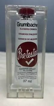 Grumbacher Pre-Tested Oil Paint, 37ml/1.25oz , Alizarin Crimson, P001 VTG