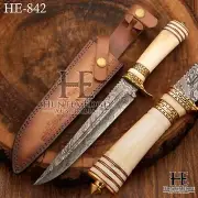 HUNTEX Handmade Damascus Blade, Camel Bone Handle, 330 mm Hunter's Special Knife