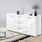 Artiss Buffet Sideboard Cabinet High Gloss Storage Dresser Table Cupboard White