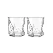 Bormioli Rocco Cassiopea Geometric Whisky Tumbler Glasses Set - 320ml - Pack of 2