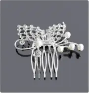 Side Comb Plug Comb Hair Gesteck Combs Metal Rhinestone Bridal Butterfly Silver