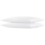 Thin Flat Soft Low Pillows King Size Set of 2, Down Alternative Filled Bed Pi...