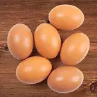 6Pcs Wooden Fake Chicken Eggs Poultry Layer Coop Hatching Simulation Dummy Eggs