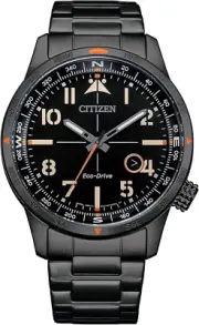 Citizen Men'S Eco-Drive Weekender Avion Field Watch in Black IP Stainless Steel,