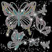 6 Pcs Butterfly Patterns Rhinestone Iron on Hotfix Transfer Decal Bling DIY Patch Clothing Repair Applique T-Shirt Vest Shoes Hat Jacket Decor Clothing DIY Accessories