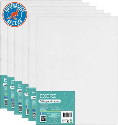 30X40Cm Canvas Panels 3Mm 6Pcs - Canvas Board 100% Cotton 280Gsm/ Blank Canvas/T