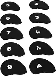 Abaodam 10pcs Set Thickened Golf Iron Headcovers for Club Protection with Numbered Tags Durable Cloth Putter Covers Designed for Iron Clubs Versatile Golf Accessories