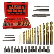 ABN Easy Out Screw Extractor Set - 35 Piece 5/64 to 1/2in Left Handed Drill Bits