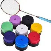 Kisangel 20Pc Sweatband Grip Tape for Badminton Squash Rackets Smooth Adhesive Sweat Absorbing Overgrip Slip PU Material Random Colors for Tennis Sports Enthusiasts