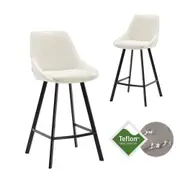 Simplife Set of 2-67cm Nemo cream stain resistant waterproof boucle fabric High Back Kitchen stool