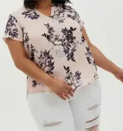 TORRID Women's Georgette Garden Blooms Floral Pull Over Size 3x Blouse NWT