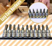 11 pcs 1/4" Screw Drive Philip Head Hex Key CRV Star Bit Socket Set with Rail