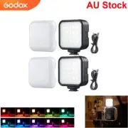 2X Godox LED6R RGB LED Video Light Built-in Battery 3200-6500K for Camera