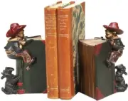 Bookends Bookend AMERICAN WEST Lodge Cowboy and Scottie Resin Hand-Cast