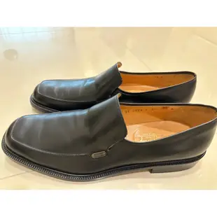 美國🇺🇸帶回真品Ferragamo 超經典側邊金屬小logo 正式款黑色皮鞋