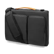 13.3-14 Inch Laptop Shoulder Bag with Messenger Style - Black