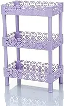 ZUODOOKU 3 Tier Corner Caddy Shelf Storage Rack Organizer Plastic Shower Corner Basket (Purple Square)