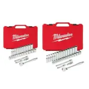 Milwaukee Mechanic Tool Set 3/8 In SAE Metric Ratchet Socket Hand Tool 60 Piece