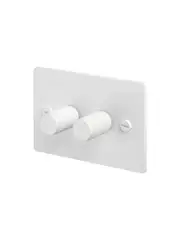 Buster + Punch V2 2 Gang Dimmer in White