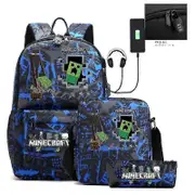 Backpack Games Minecraft 3pcs Teen School Bag For Girls Boys Women Men Middle Student Schoolbag Large Laptop Mochilas Picture Color7