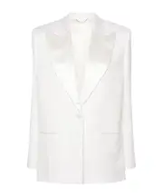 single-breasted wool suit jacket FR34,FR38 White