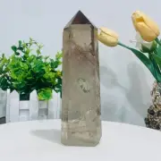 657g Natural Smoky Crystal Quartz Obelisk Wand Point Reiki Tower Healing