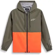 Alpinestars Speeder Windbreaker, textile jacket , color: Dark Green/Orange , size: L